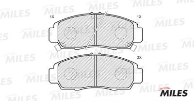 Колодки тормозные HONDA Civic (05-) (1.6/1.8),Accord (06-) (2.4/3.0) передние (4 E100188 MILES