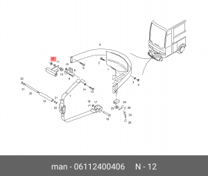 6-гранная стопорная гайка BM10-8-MAN183- MAN 06112400406 MAN