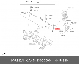Стойка стабилизатора HYUNDAI Tucson (15-) KIA Sportage(15-) переднего левая/прав 54830D7000 HYUNDAI KIA