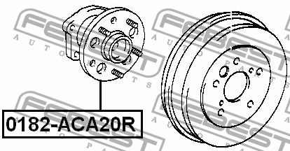 Ступица в сборе задняя TOYOTA RAV4 ACA2# 2000-2005 0182-ACA20R 0182-ACA20R FEBEST