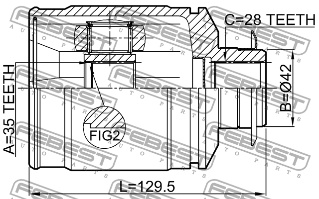 ШРУС внутренний правый KIA SORENTO 09- 1211-CMRH 1211-CMRH FEBEST