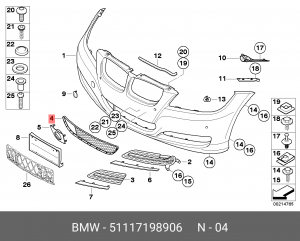 решетка BMW 51 11 7 198 906 BMW