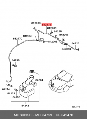 ТРУБКА МЯГКАЯ ВИНИЛОВАЯ MB084759 MB084759 MITSUBISHI