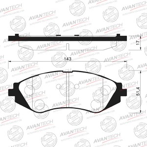 Колодки тормозные дисковые Avantech передние (противоскрипная пластина в компл.) AV122 AVANTECH
