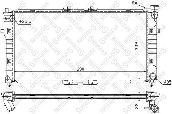 радиатор системы охлаждения!\ Mazda 626/MX-6 1.8i-2.0i 91> 10-25033-SX STELLOX