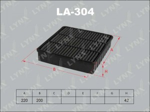 фильтр воздушный!\ Mitsubishi Colt 1.3-1.8 92-96 / Lancer 1.6 16V 92> LA-304 LYNXAUTO