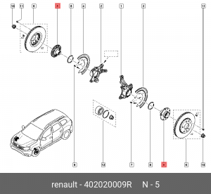 ступица колеса! \ Renault Duster 402020009R RENAULT