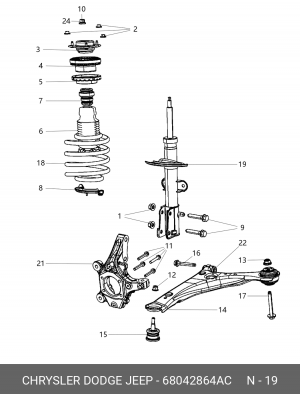 Амортизатор передний CHRYSLER 68042864AC CHRYSLER