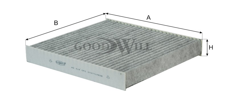 Фильтр салона угольный AG419CFC AG 419 CFC GOODWILL