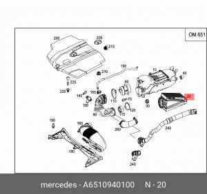 Фильтр воздушный MERCEDES C (W220) OE A6510940100 MERCEDES BENZ