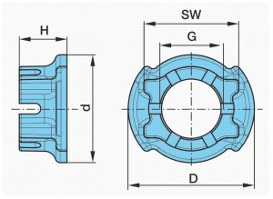 Гайка ступицы M42x2, ключ-SW65mm  корончатая   H/R;KH/KR H=40 мм 0326216080 BPW