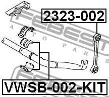 Втулки передн стабилизатора D20 компл AUDI Q7 2006- VWSB-002-KIT VWSB-002-KIT FEBEST