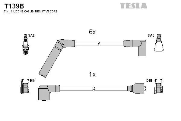 к-кт проводов!\ Chrysler Voyager 3.3/3.8i 90-01 T139B TESLA