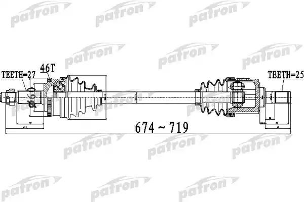 Вал приводной HYUNDAI i30 (07-) передний левый PATRON PDS0496 PATRON