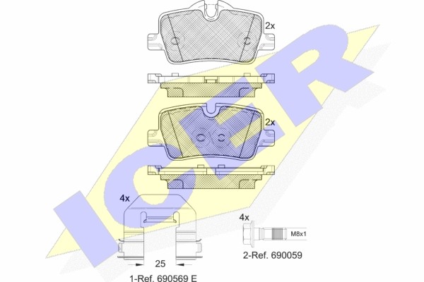 182360 колодки дисковые задние!\ BMW 2/X1 F45/F46 14> 182360 ICER
