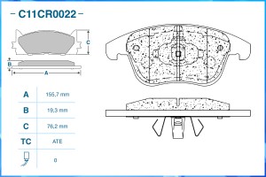Тормозные колодки передние Low Metallic C11CR0022 C11CR0022 CWORKS