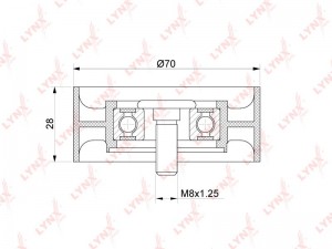 Ролик направляющий приводного ремня PB-7204 LYNXAUTO
