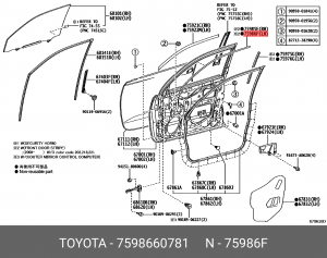 Наклейка 7598660781 Toyota 75986-60781 TOYOTA