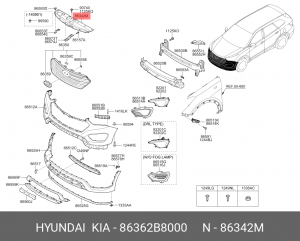 86362B8000 ЗАЩИТА РАДИАТОРА НИЖНЯЯ 86362B8000 HYUNDAI