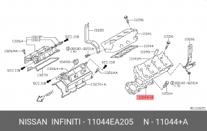 Прокладка головки цилиндра 11044-EA205 11044-EA205 NISSAN