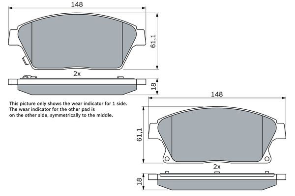 Колодки тормозные CHEVROLET Cruze (09-),Orlando (11-) OPEL Astra J передние (4шт 0 986 494 434 BOSCH