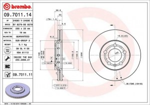 Диск тормозной 09.7011.11 09.7011.11 BREMBO