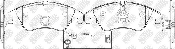 Колодки передние (AUDI A6/ALLROAD/S6/A7 (1LA/1LJ) 10-) (с датчиком) PN0477W PN0477W NIBK