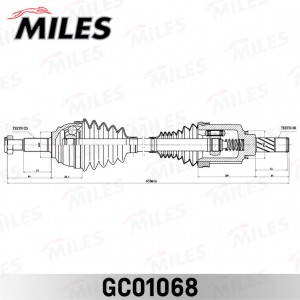 Привод в сборе левый LADA X-RAY 15-/SANDERO II 14- (КПП Renault JR5) GC01068 GC01068 MILES