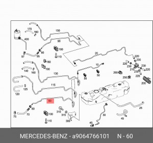 9064766101 ТРУБКА ТОПЛИВНАЯ A 906 476 61 01 MERCEDES BENZ