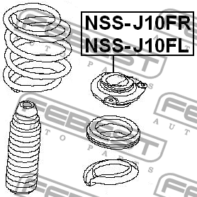 Опора амортизатора NSS-J10FL NSS-J10FL FEBEST