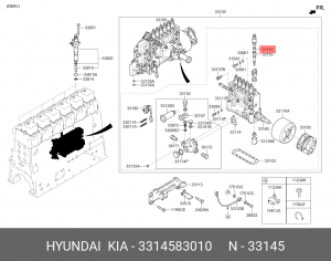 Клапан ТНВД AERO-SPACE (пр-ль DELPHI) 3314583010 HYUNDAI KIA