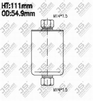 Фильтр топливный  LADA 2112 HATCHBACK 1,6 2005 - 2011  LADA 2111 WAGON 1,5 1996  FS613J JS ASAKASHI
