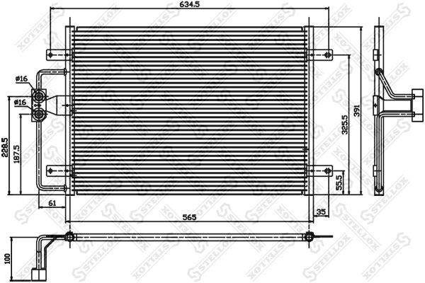 AVA RTA5256=NS94323=GR925285 [7700425843] !радиатор конд.\ Renault Megane all 98 10-45012-SX STELLOX