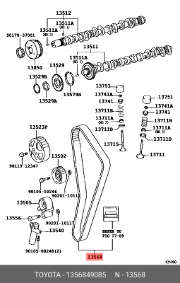 ремень ГРМ!\ Toyota 13568-49085 TOYOTA