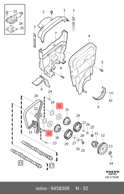 Сальник распредвала VOLVO 9 458 309 9458309 VOLVO