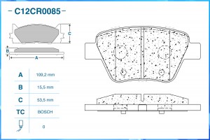Тормозные колодки задние Low Metallic C12CR0085 C12CR0085 CWORKS