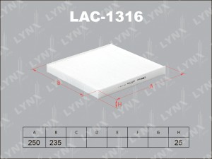 фильтр салона! Iveco, Fiat Ducato 06> LAC-1316 LYNXAUTO