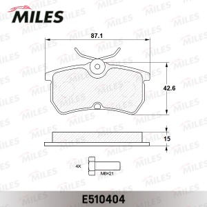Колодки тормозные задние (Смесь CERAMIC серия PRO) FORD FOCUS 9805/FIESTA 12- (T E510404 MILES