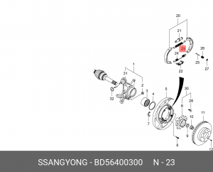 Пружина SSANGYONG Actyon (10-) (4WD),Kyron (05-),Rexton (06-) (multi-link) стоян BD56400300 SSANG YONG