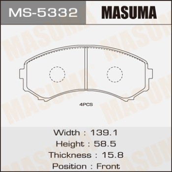 колодки дисковые п.!\ Mazda MPV 2.6/3.0/2.5TD 92-99, Mitsubishi Pajero 3.5GDi 00 MS5332 MASUMA