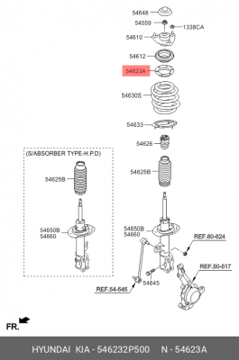 Прокладка пружины верхняя 546232P500 HYUNDAI KIA