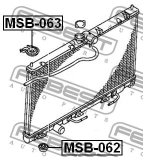 Опора радиатора MITSUBISHI LANCER CS 2000-2009 MSB-063 MSB-063 FEBEST
