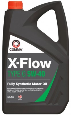 COMMA 5W40 X-FLOW TYPE G (5L) масло моторное! синт API SN/CF, ACEA A3/B4, MB 229 XFG5L COMMA