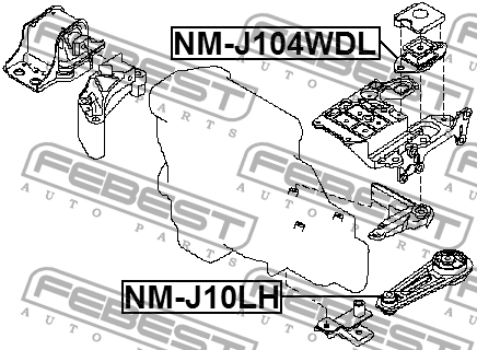 подушка ДВС! задняя\ Nissan Qashqai/X-Trail 06-> NM-J104WDL FEBEST
