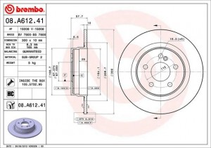 Диск тормозной 08.A612.41 08.A612.41 BREMBO