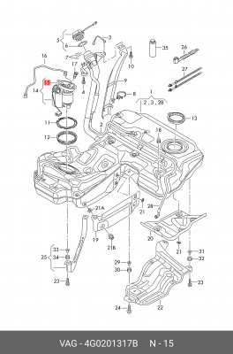 AUDI A6 [C7,4G]/ A7 (2011>)/ ALLROAD QUATTRO (2012 4G0 201 317 B VAG