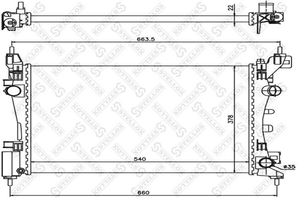 радиатор системы охлаждения!\ Opel Corsa D 1.0-1.4i 06> 10-25404-SX STELLOX
