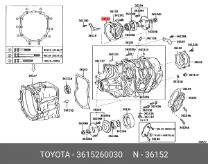 GASKET, WATER BY-PASS PAPER 36152-60030 TOYOTA