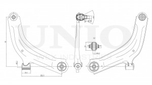 Рычаг подвески поперечный передний нижний правый SSP-40012 UNIO