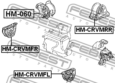 подушка ДВС передняя левая!\ Honda Civic all DOHC 95-00 HM-CRVMFL FEBEST